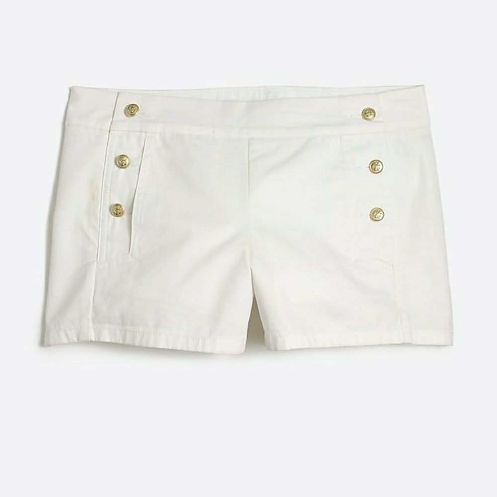 NWT J. Crew Factory 3" Sailor Shorts in White